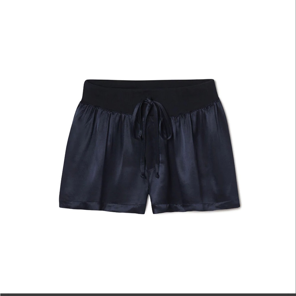 NWT PH Harlow Satin Pajama Short in Midnight Navy, Size Medium.